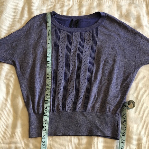 Guess Sparkly Purple Short Sleeved Sweater - Picture 4 of 7